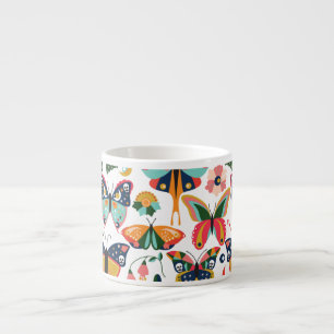 Boho vlinders: naadloos behangpatroon. espresso kop