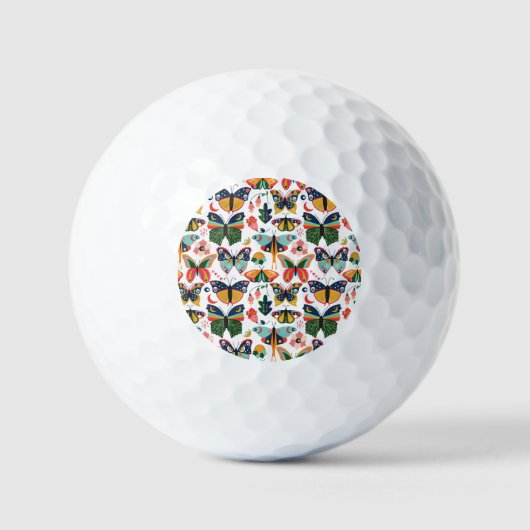 Boho vlinders: naadloos behangpatroon. golfballen (Voorkant)
