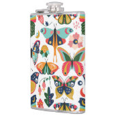 Boho vlinders: naadloos behangpatroon. heupfles (Links)