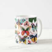 Boho vlinders: naadloos behangpatroon. koffiemok (Voorkant rechts)