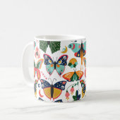 Boho vlinders: naadloos behangpatroon. koffiemok (Voorkant links)