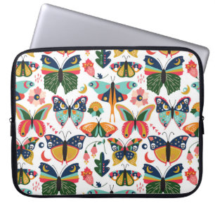 Boho vlinders: naadloos behangpatroon. laptop sleeve
