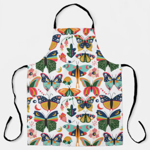 Boho vlinders: naadloos behangpatroon. schort