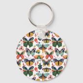 Boho vlinders: naadloos behangpatroon. sleutelhanger (Achterkant)
