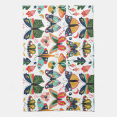 Boho vlinders: naadloos behangpatroon. theedoek (Verticaal)