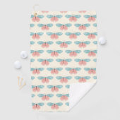 Boho Vlinders Op Lichtgele Achtergrond Golfhanddoek (Insitu)