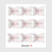 Boho Vlinders Roze Aardetinten Zakelijk Sticker (Vel)