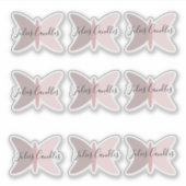 Boho Vlinders Roze Aardetinten Zakelijk Sticker (Voorkant)