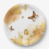 Boho vlinders Verjaardagspapier Borden Papieren Bordje (Voorkant)