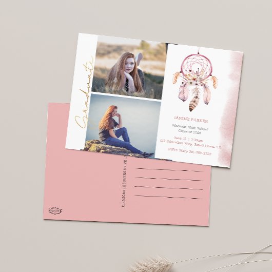 Boho Voeg je foto's Afstuderen Briefkaart