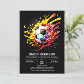 Boho Voetbal Kinderen Printable Verjaardag Kaart (Staand voorkant)