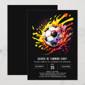 Boho Voetbal Kinderen Printable Verjaardag Kaart (Voorkant / Achterkant)