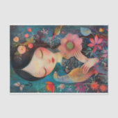 BOHO VOGEL EN BLOEMENMEISJE DECOUPAGE TISSUEPAPIER (Voorkant)