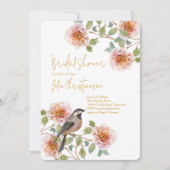 Boho Vogel in bloemen Bruidsmeisjesborrel uitnodig Kaart (Voorkant)