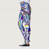 Boho vogel patroon l Elegant Blauw en wit Leggings (Links)