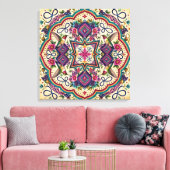 Boho Volkskunst aan de Muur Canvas Afdruk (Insitu (Woonkamer))