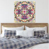 Boho Volkskunst aan de Muur Canvas Afdruk (Insitu (Slaapkamer))