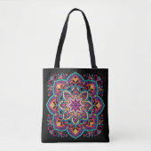 Boho Volkskunst Bloem Tote Bag (Voorkant)