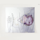 BOHO Volle Maan Amethist  Waterverf Hemels Wandkleed (Voorkant (horizontaal))