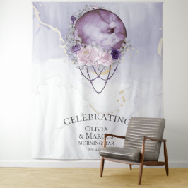 BOHO Volle Maan Amethist  Waterverf Hemels Wandkleed