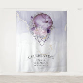 BOHO Volle Maan Amethist  Waterverf Hemels Wandkleed (Voorkant)