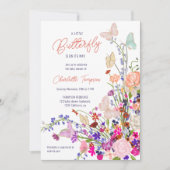 Boho voorjaar wilde bloemen schattig vlinder baby  kaart (Voorkant)