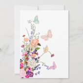 Boho voorjaar wilde bloemen schattig vlinder baby  kaart (Achterkant)