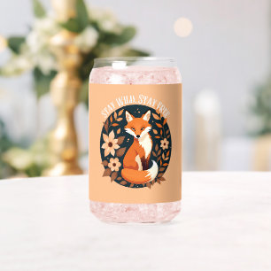 Boho Vos "Blijf Wild, Blijf Vrij" Bosontwerp Blikvorm Glas