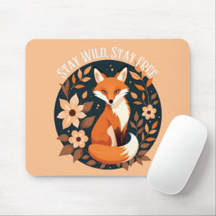 Boho Vos "Blijf Wild, Blijf Vrij" Bosontwerp Muismat