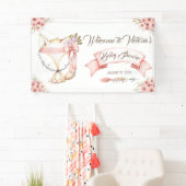 Boho Vossenmeisje Baby Shower Vlag Spandoek (Insitu)
