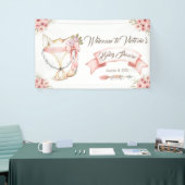 Boho Vossenmeisje Baby Shower Vlag Spandoek (Beurs)