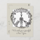 Boho Vredesteken Elegante Meisjesachtige Mooie Blo Briefkaart (Voorkant / Achterkant)