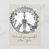 Boho Vredesteken Elegante Meisjesachtige Mooie Blo Briefkaart (Voorkant)