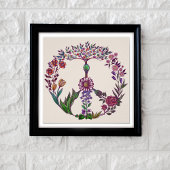 Boho Vredesteken Elegante Meisjesachtige Mooie Blo Poster