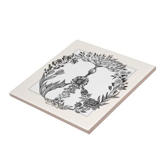 Boho Vredesteken Elegante Meisjesachtige Mooie Blo Tegeltje (Zijkant)