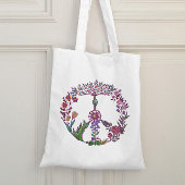 Boho Vredesteken Elegante Meisjesachtige Mooie Blo Tote Bag