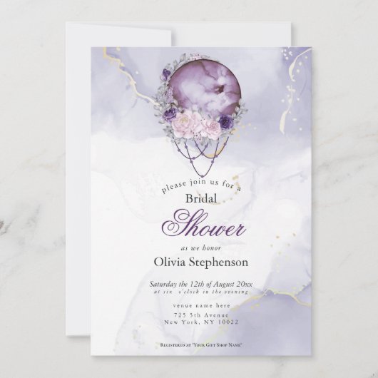 Boho Vrijgezellenfeest Amethyst Maroon Full Moon Kaart (Voorkant)