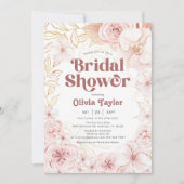 Boho Vrijgezellenfeest Blush Pink Floral Kaart (Voorkant)