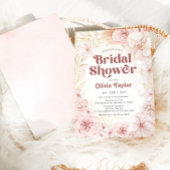 Boho Vrijgezellenfeest Blush Pink Floral Kaart