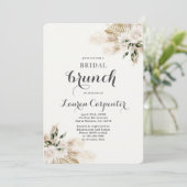 Boho Vrijgezellenfeest Brunch Uitnodiging (Staand voorkant)