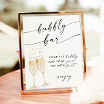 Boho Vrijgezellenfeest Bubble Bar Sign. | Mimosa B Poster<br><div class="desc">Dit Bubble Mimosa Bar-teken is voorzien van handbeschilderde waterverf champagne-fluiten en is perfect voor weergave bij uw douche of bij het breekstation van de gebeurtenis! Tekst- en achtergrondkleuren zijn volledig bewerkbaar —> Klik op de knop "Verder aanpassen" om deze te bewerken!</div>