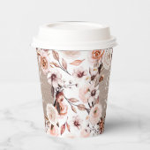 Boho Vrijgezellenfeest Cups Burlap Bride om te wor Papieren Bekers (Links)