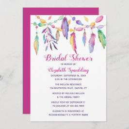 Boho Vrijgezellenfeest Feather Indian Paars Southw Kaart