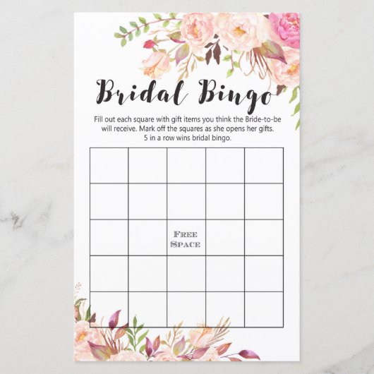 Boho Vrijgezellenfeest Game - bridal bingo (Voorkant)