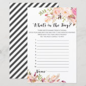 Boho Vrijgezellenfeest Game - Wat zit er in de tas (Voorkant / Achterkant)