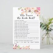 Boho Vrijgezellenfeest Game - Wie kent bruid het b (Staand voorkant)