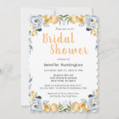  Boho Vrijgezellenfeest Grijze Perzik Bloemen Kaart (Voorkant)