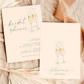 Boho Vrijgezellenfeest Invite, bubbelbaar Vrijgeze Kaart