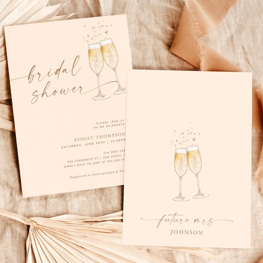 Boho Vrijgezellenfeest Invite, bubbelbaar Vrijgeze Kaart