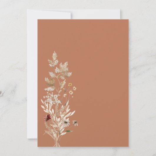 Boho Vrijgezellenfeest Invite | Modern Floral Brid Kaart (Achterkant)